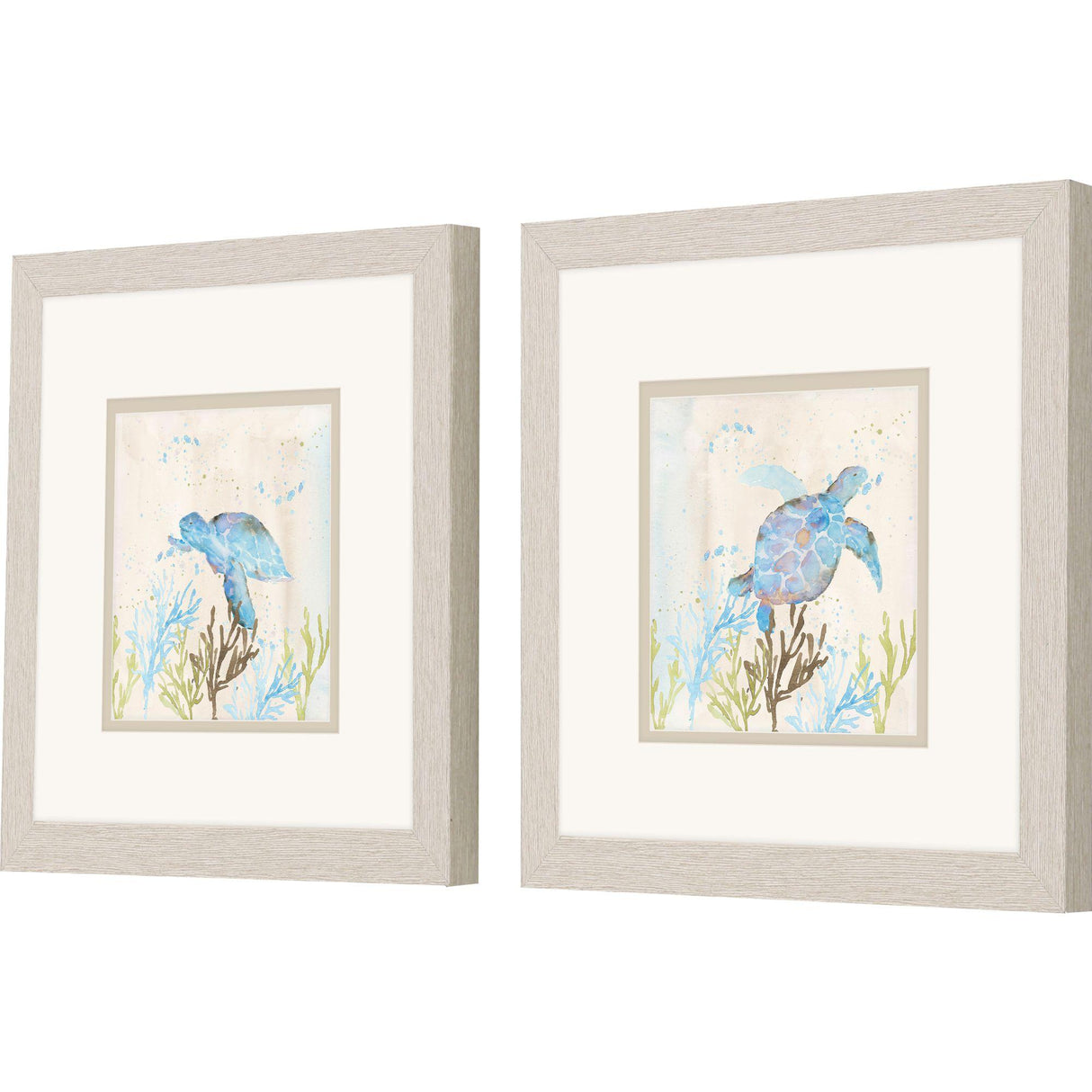 Paragon Blue Sea Turtle S/2 Blue 11 X 11 X 1 Wall Art