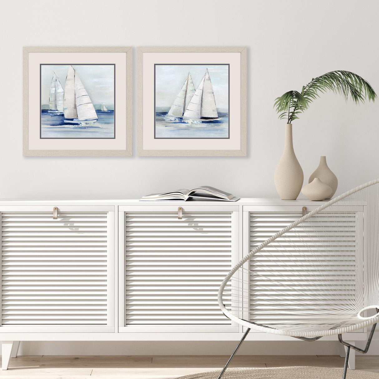 Paragon Close Sail S/2 Blue 17 X 17 X 1 Wall Art