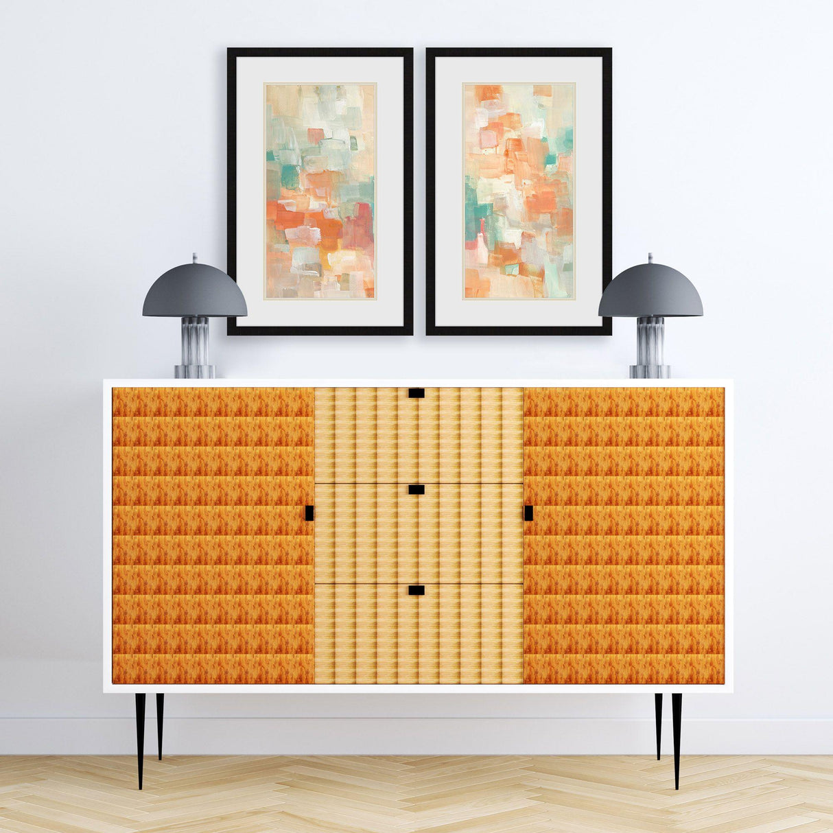 Paragon Retro City Panel S/2 Orange 32 X 20 X 2 Wall Art