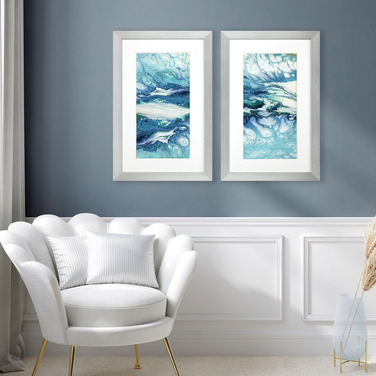 Paragon Marble Montage S/2 Blue 34 X 22 X 1 Wall Art