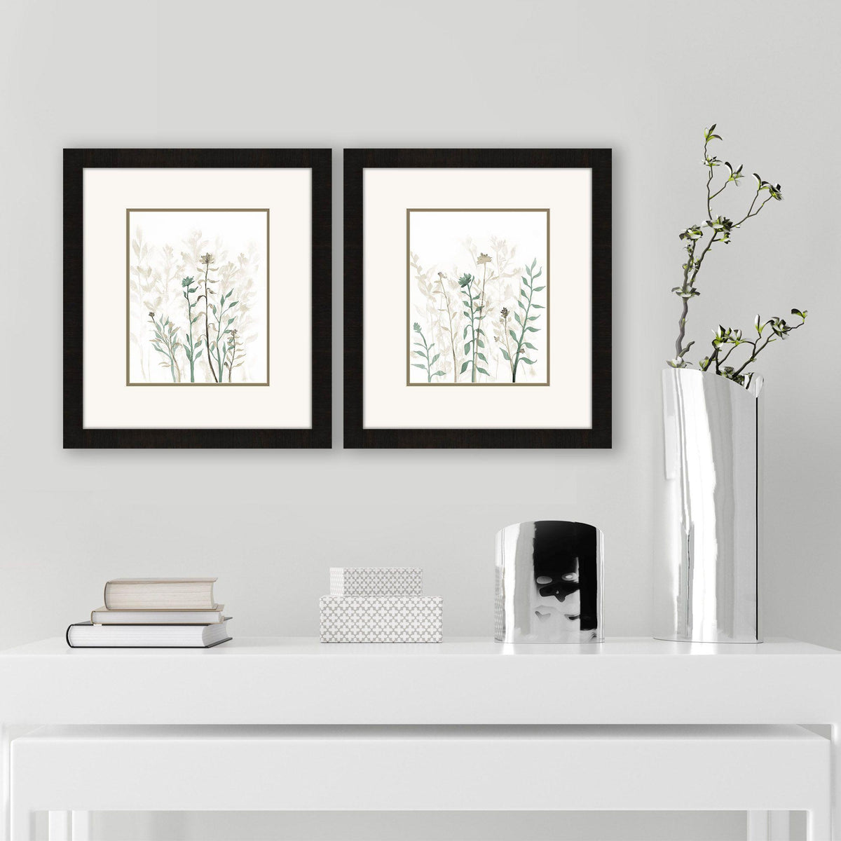 Paragon Branch Silhouette S/2 Green 17 X 15 X 2 Wall Art