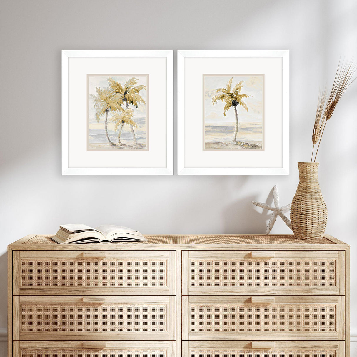 Paragon Gold Palm in Paradise S/2 Beige 16 X 14 X 2 Wall Art