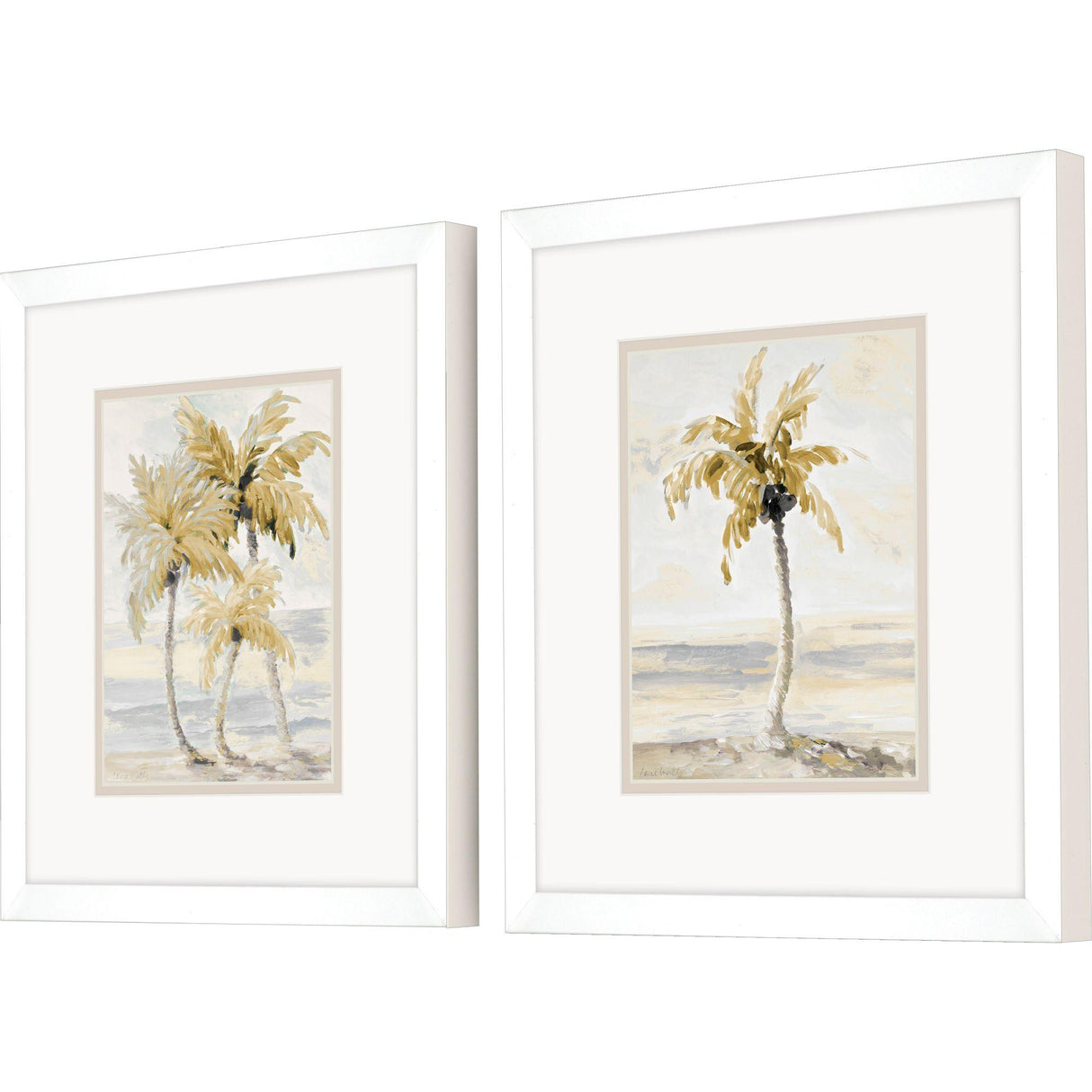Paragon Gold Palm in Paradise S/2 Beige 16 X 14 X 2 Wall Art