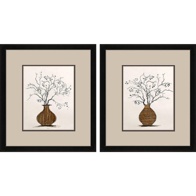 Paragon Branches in Urn S/2 Black 16 X 14 X 2 Wall Art