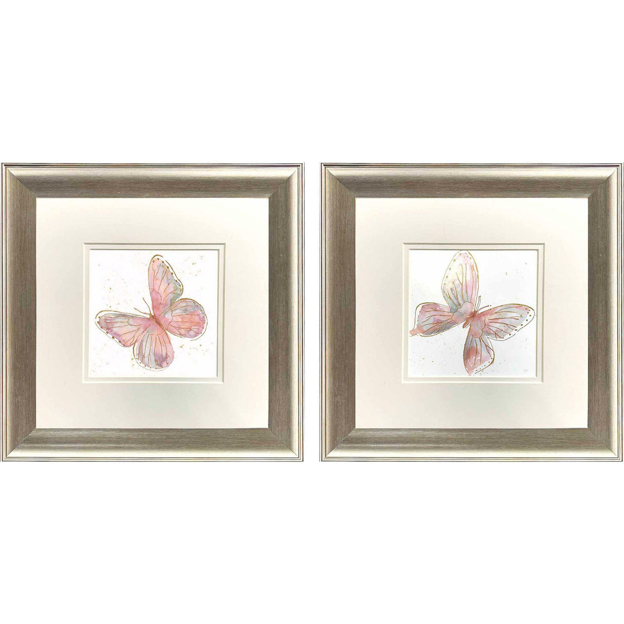 Paragon Blush Butterfly S/2 Pink 13 X 13 X 1 Wall Art
