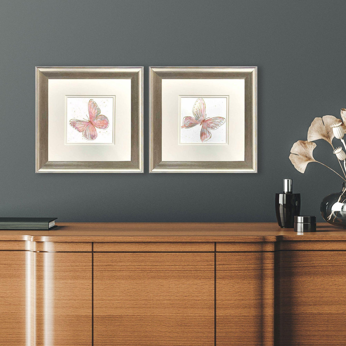 Paragon Blush Butterfly S/2 Pink 13 X 13 X 1 Wall Art