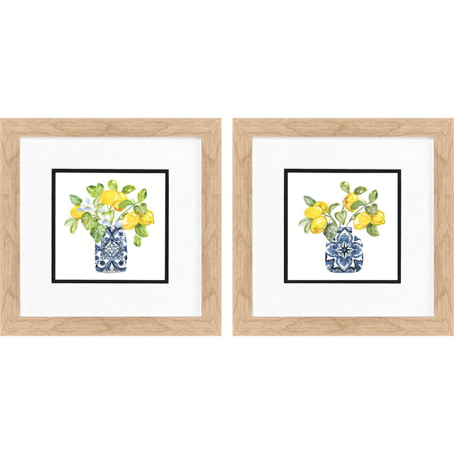 Paragon Lemon Life S/2 Blue 12 X 12 X 1 Wall Art
