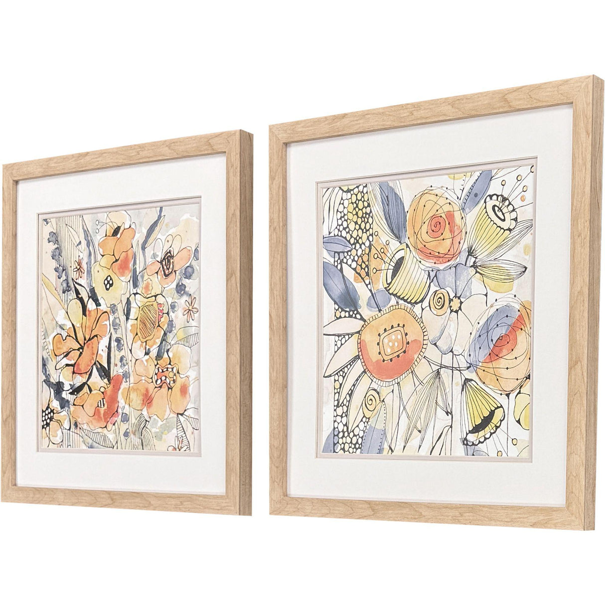 Paragon Bursting Wildflowers S/2 Orange 18 X 18 X 1 Wall Art