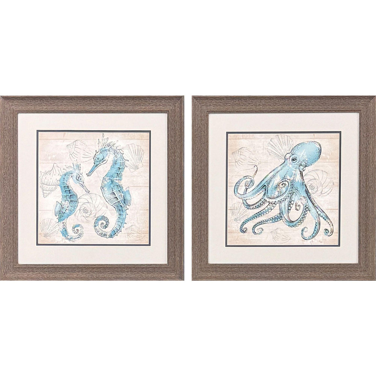 Paragon Water Creatures S/2 Blue 19 X 19 X 1 Wall Art