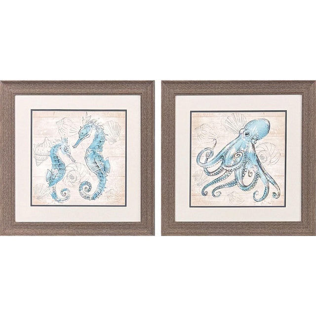 Paragon Water Creatures S/2 Blue 19 X 19 X 1 Wall Art