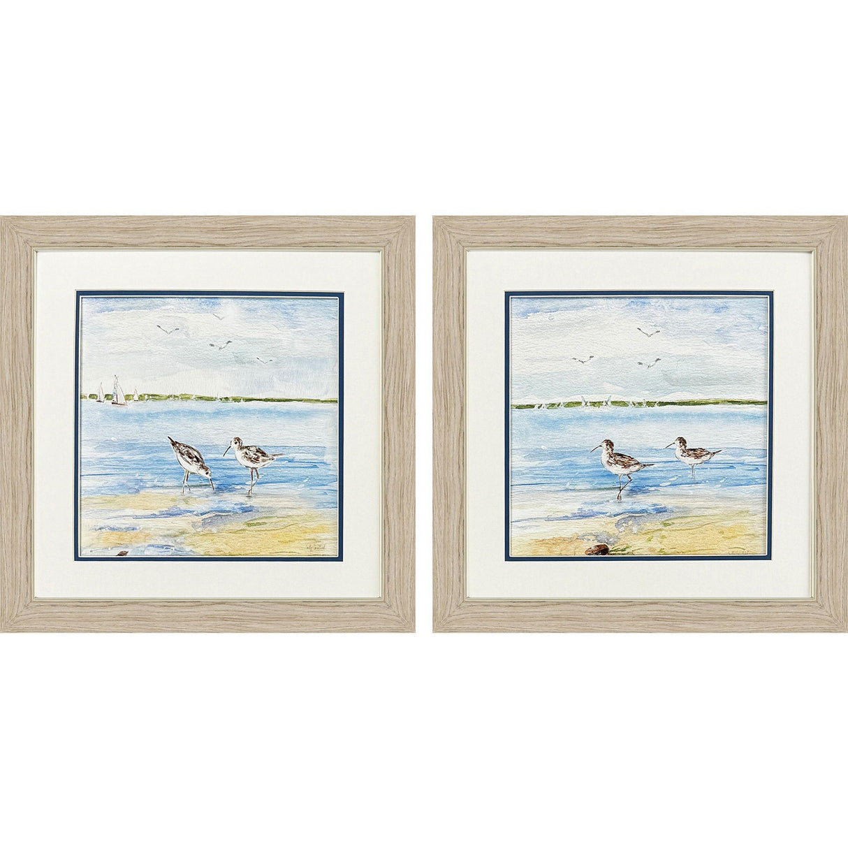 Paragon Sandpiper Beach S/2 Blue 19 X 19 X 1 Wall Art