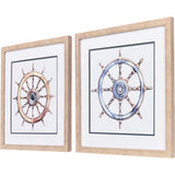 Paragon Ships Wheel S/2 Blue 18 X 18 X 1 Wall Art