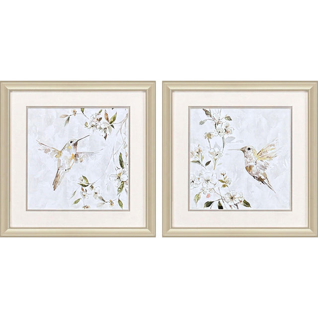 Paragon Hummingbird Song S/2 White 18 X 18 X 1 Wall Art