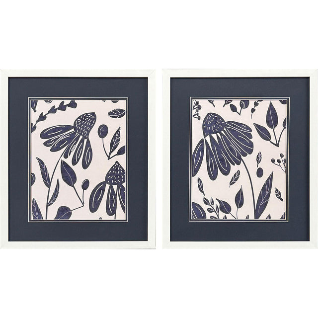 Paragon Denim Floral S/2 Blue 20 X 17 X 2 Wall Art