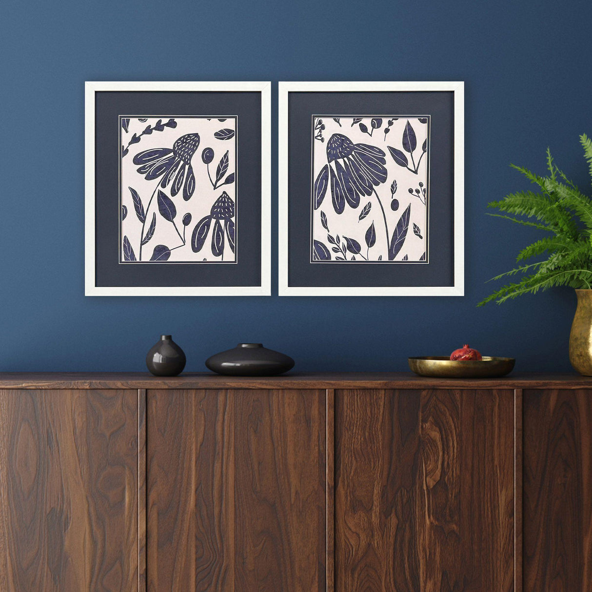 Paragon Denim Floral S/2 Blue 20 X 17 X 2 Wall Art