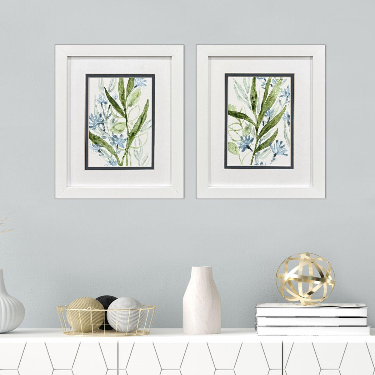 Paragon Meadow Blues I S/2 Blue 11 X 09 X 2 Wall Art