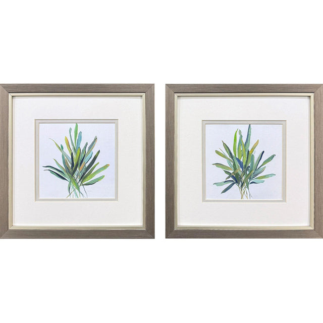 Paragon Tropical Leaves S/2 Green 11 X 11 X 1 Wall Art