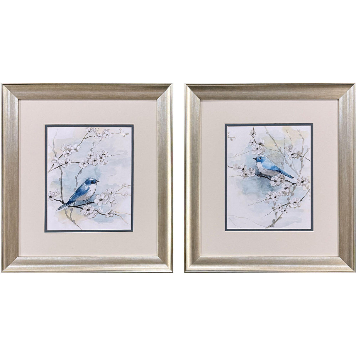 Paragon Blossoms & Bluebird S/2 Blue 18 X 16 X 1 Wall Art