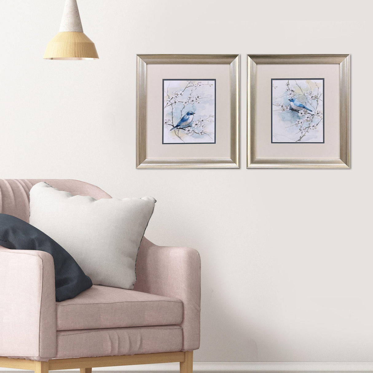 Paragon Blossoms & Bluebird S/2 Blue 18 X 16 X 1 Wall Art