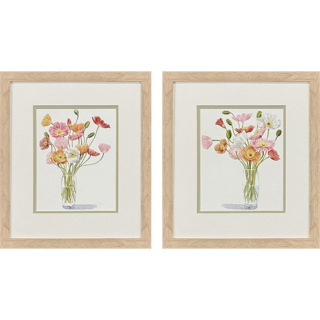 Paragon Wiry Poppies S/2 Pink 17 X 15 X 1 Wall Art