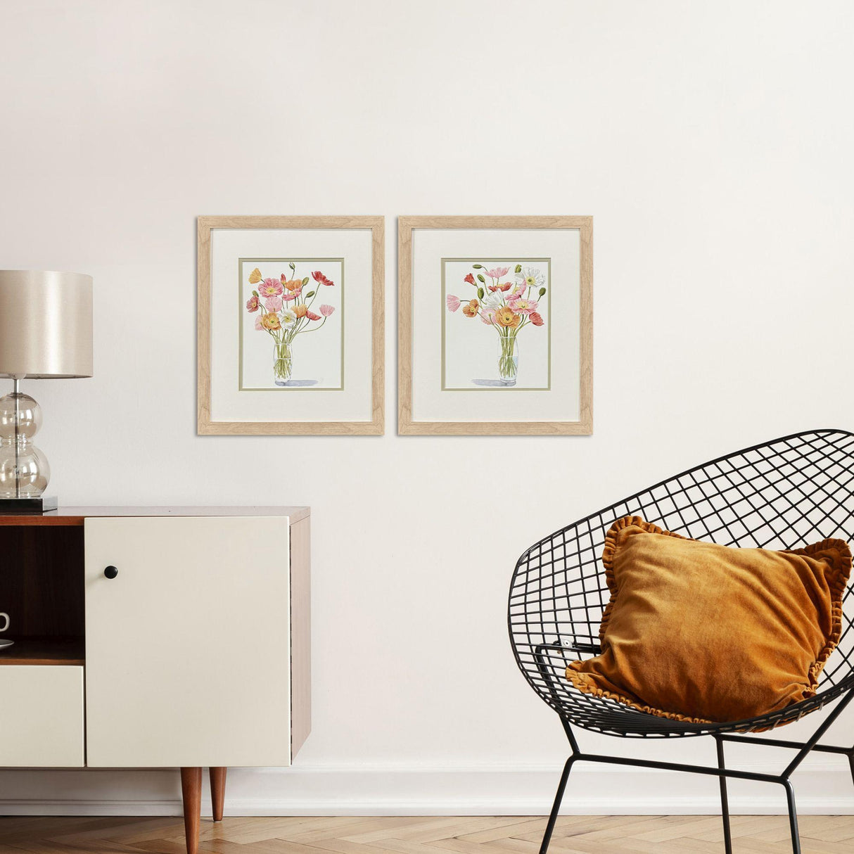 Paragon Wiry Poppies S/2 Pink 17 X 15 X 1 Wall Art