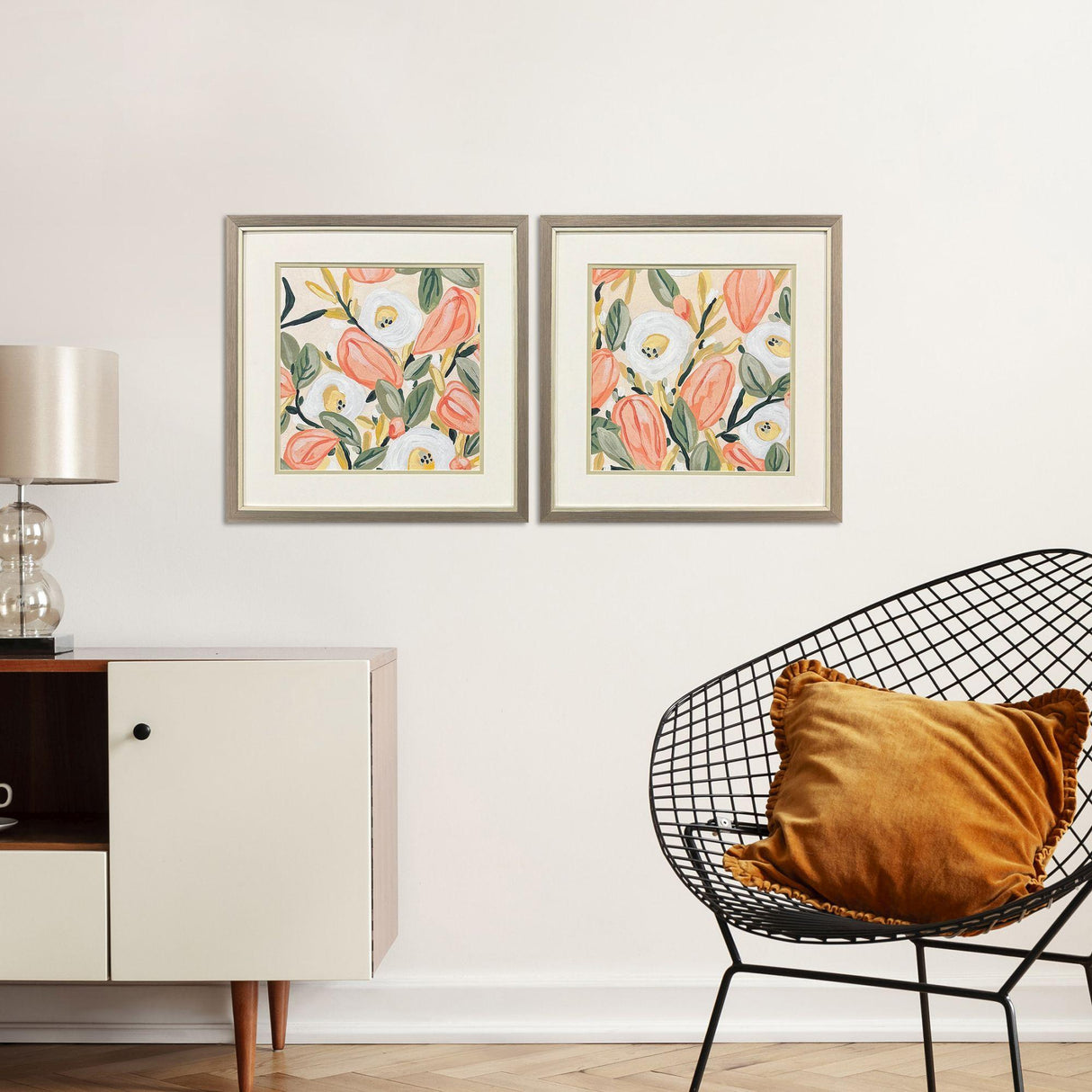 Paragon Gleeful Garden S/2 Orange 17 X 17 X 1 Wall Art
