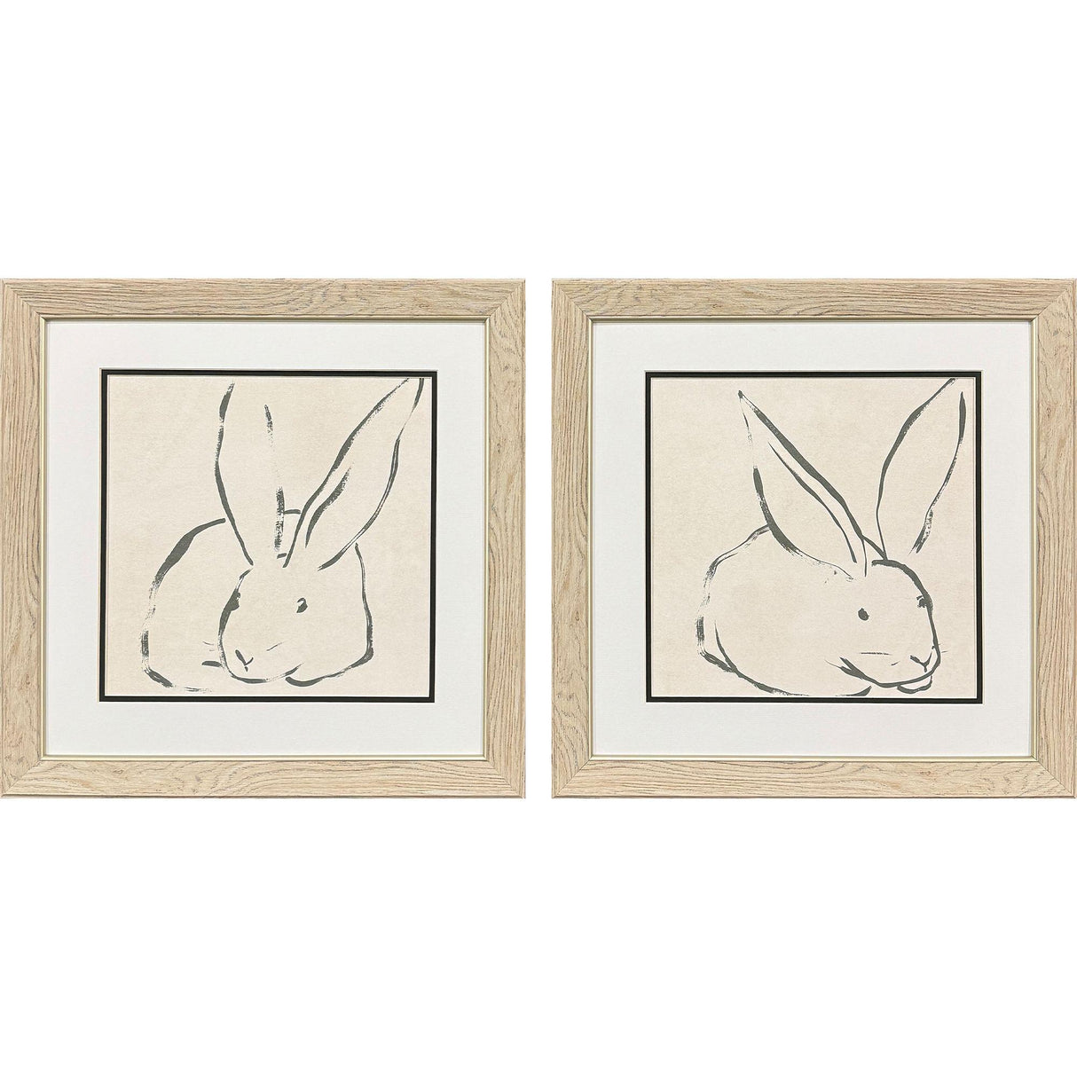 Paragon Linear Rabbit S/2 Gray 19 X 19 X 1 Wall Art