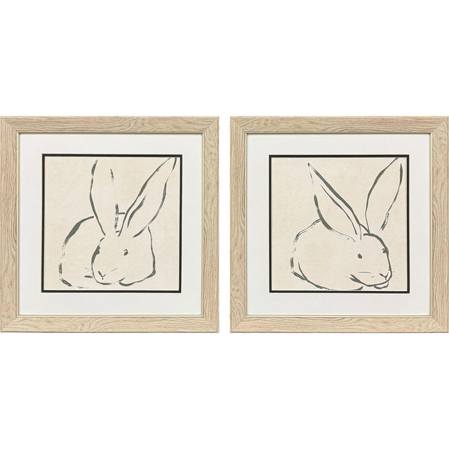 Paragon Linear Rabbit S/2 Gray 19 X 19 X 1 Wall Art