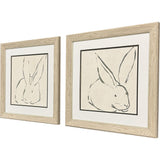 Paragon Linear Rabbit S/2 Gray 19 X 19 X 1 Wall Art