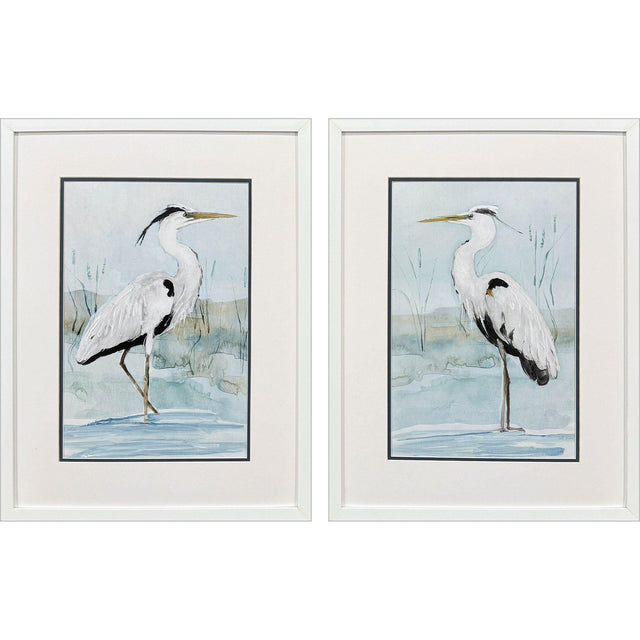 Paragon Heron on Blue S/2 Blue 25 X 19 X 2 Wall Art