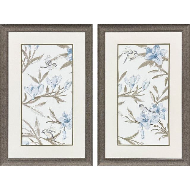 Paragon Blue Flower Beauty S/2 Blue 33 X 21 X 1 Wall Art