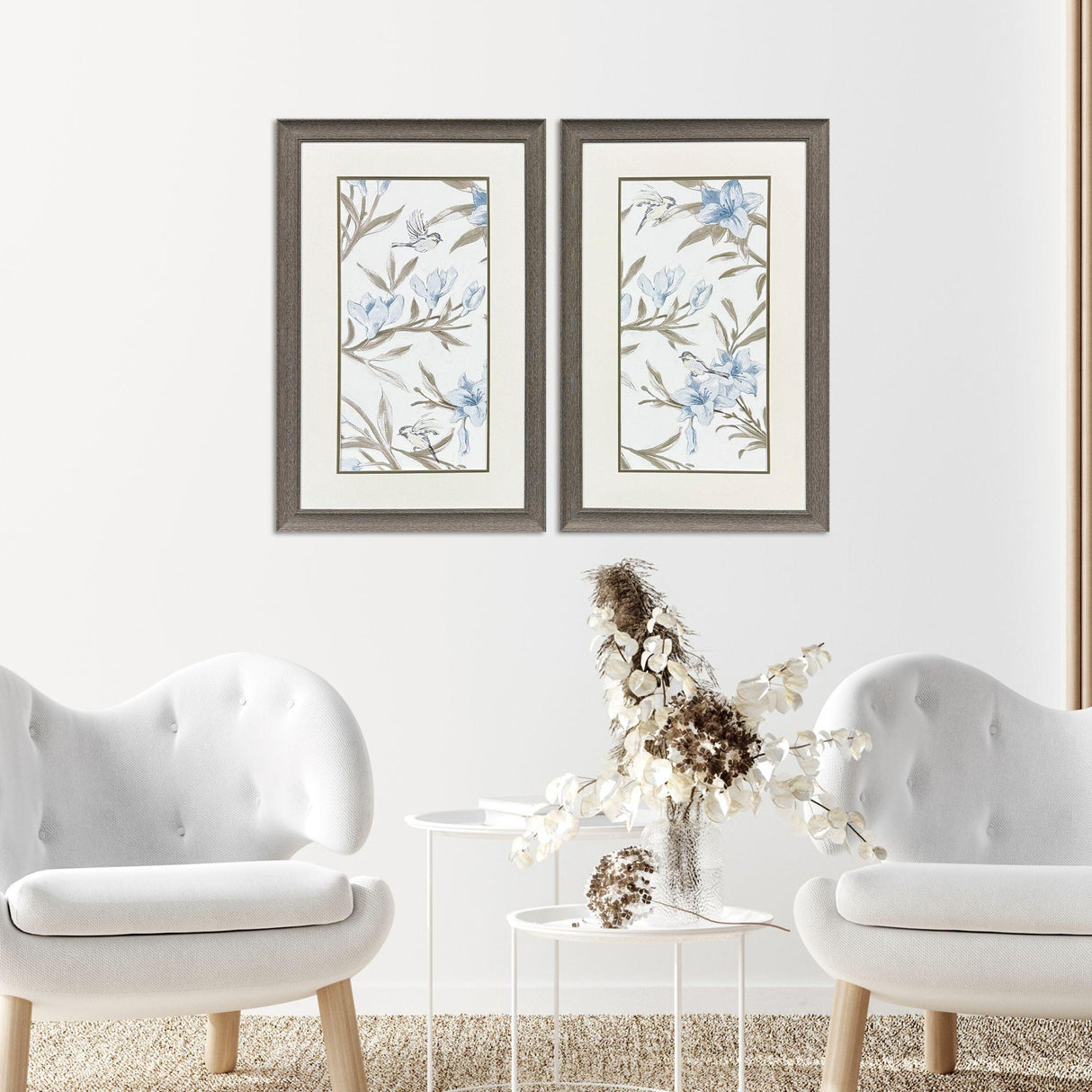 Paragon Blue Flower Beauty S/2 Blue 33 X 21 X 1 Wall Art