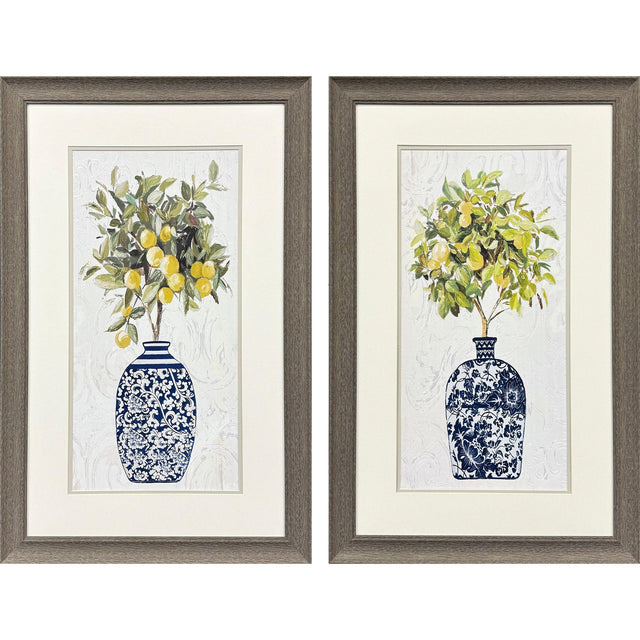 Paragon Lemon Tree Pot S/2 Blue 33 X 21 X 1 Wall Art