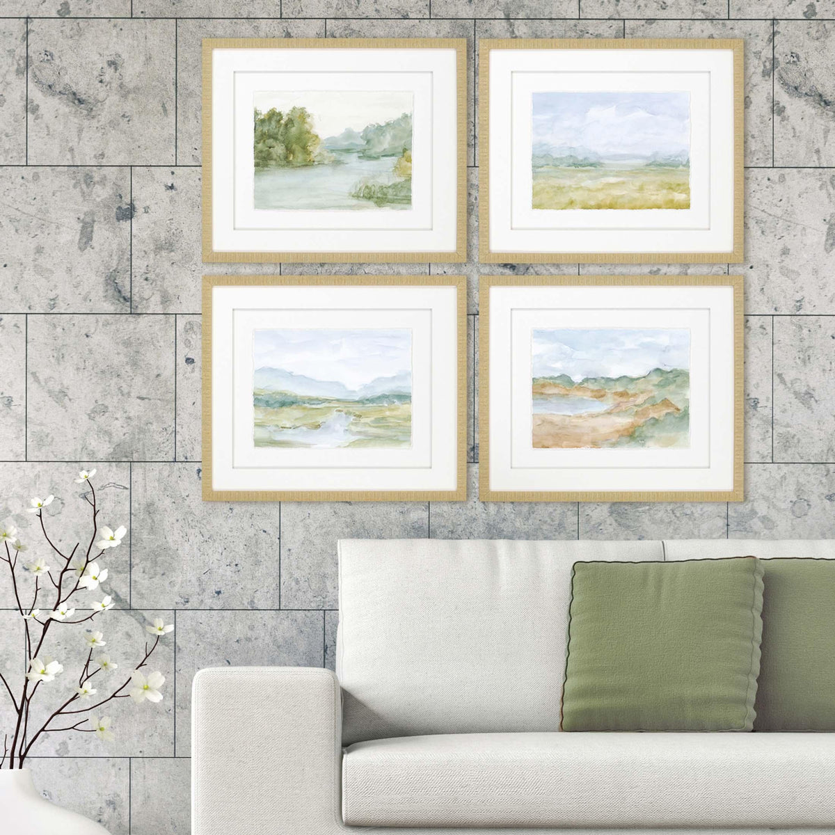Paragon Watercolour S/4 Green 23 X 27 X 2 Wall Art