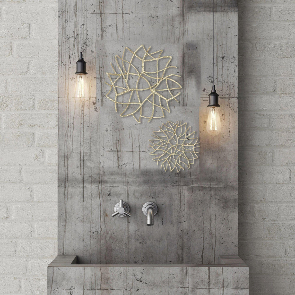 Paragon Golden Structure S/2 Metallic 20 X 20 X 4 Wall Hanging