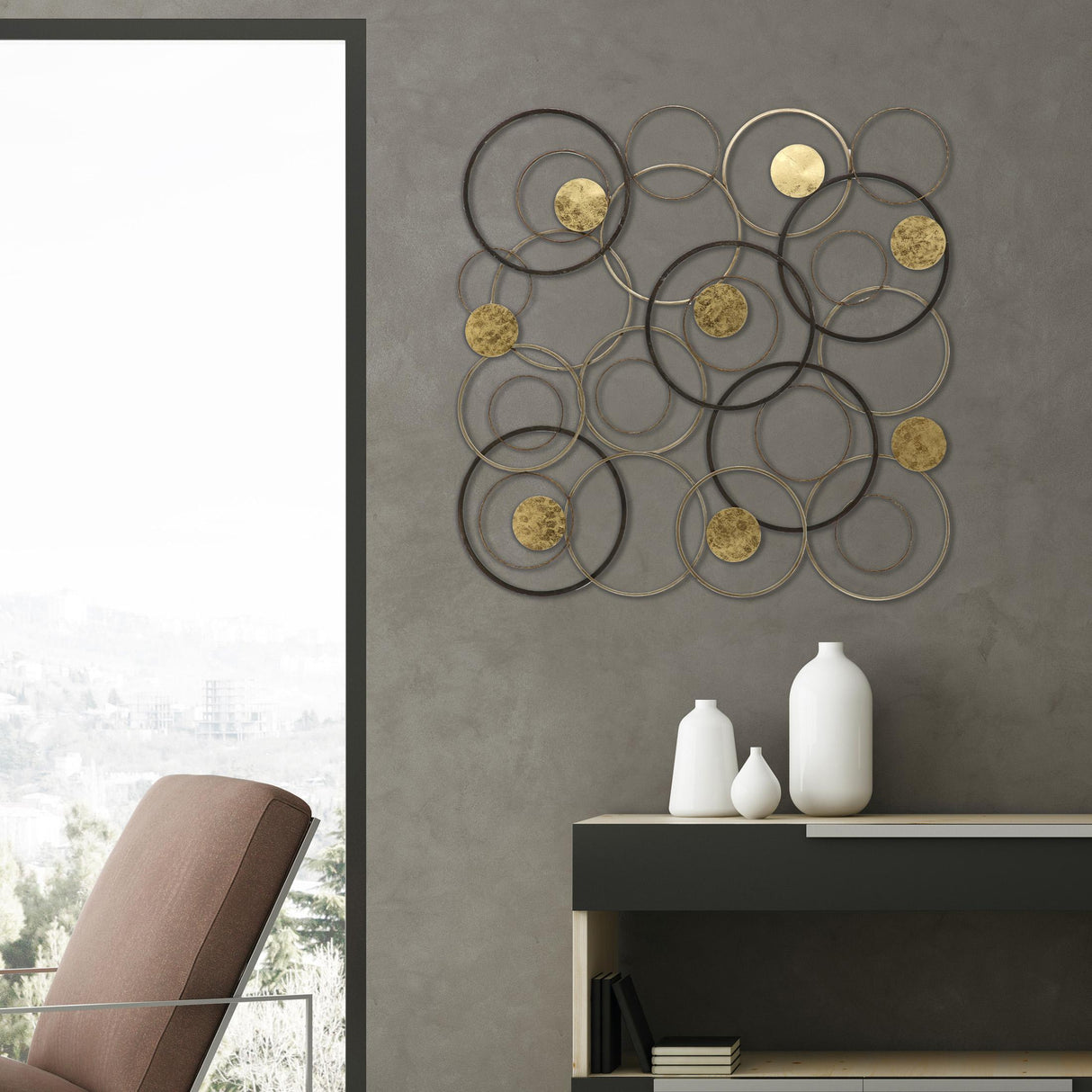 Paragon Opposites Attract Metallic 36 X 36 X 1 Wall Hanging