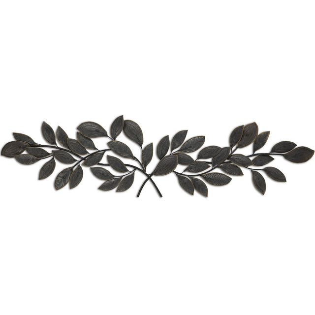 Paragon Trailing Leaves Gray 14 X 51 X 2 Wall Hanging
