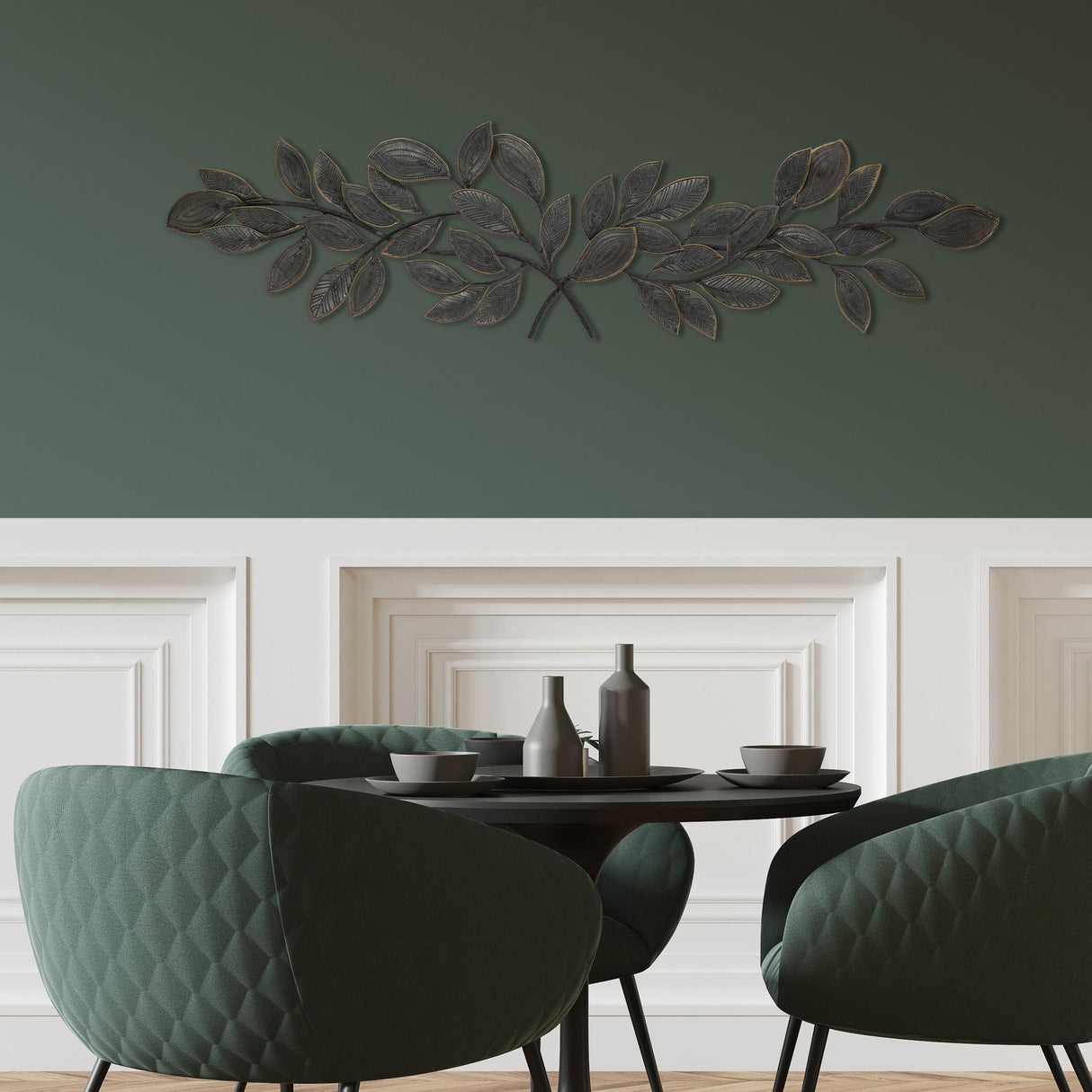 Paragon Trailing Leaves Gray 14 X 51 X 2 Wall Hanging