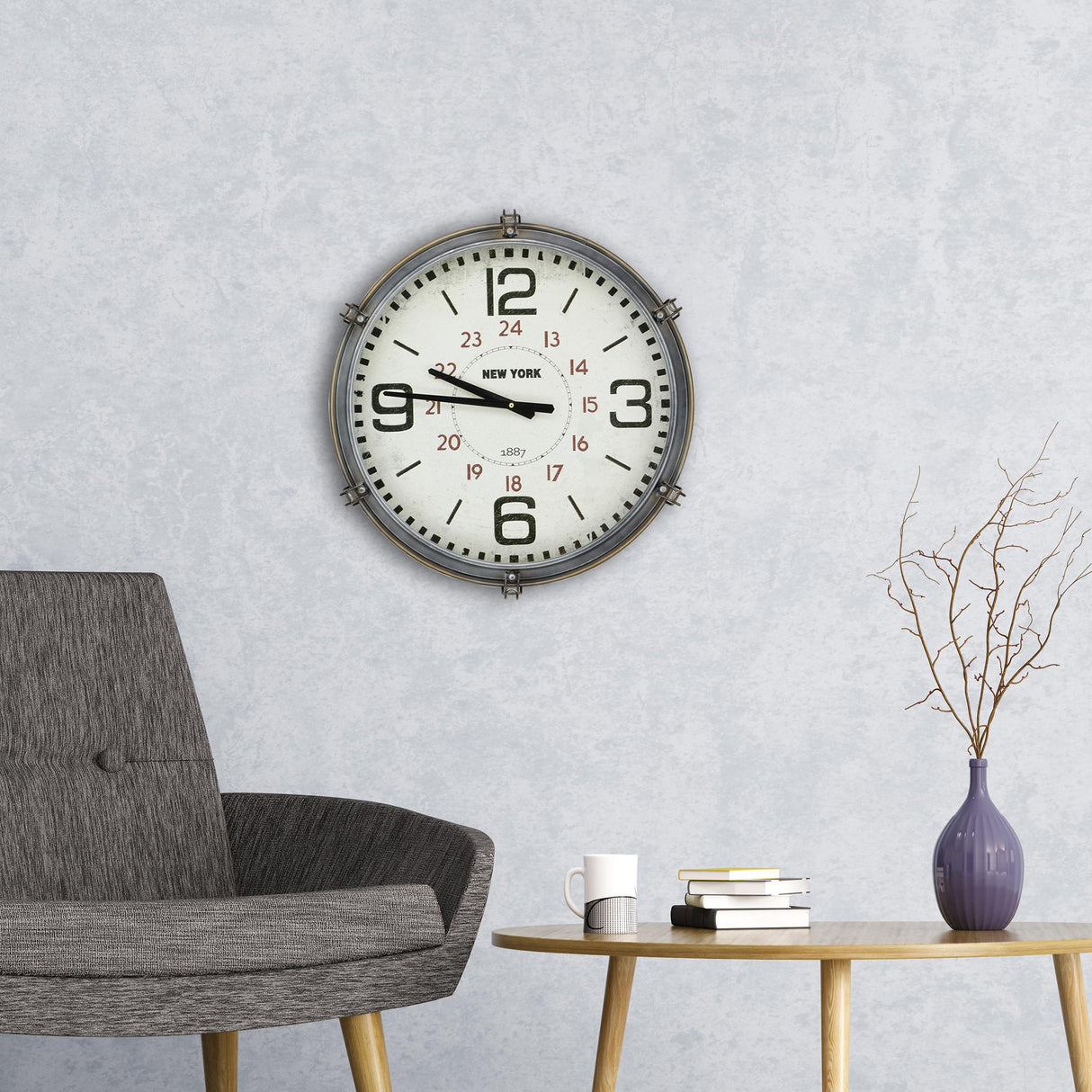 Paragon Manhattan Clock Metallic 19 X 19 X 5 Wall Hanging