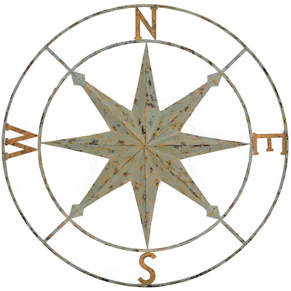 Paragon Compass Points Multi 36 X 36 X 2 Wall Hanging