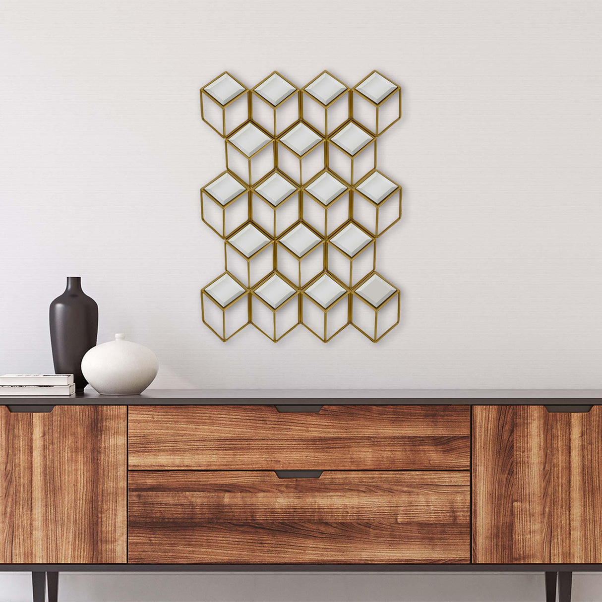 Paragon Mirror Squared Metallic 33 X 24 X 4 Wall Mirror