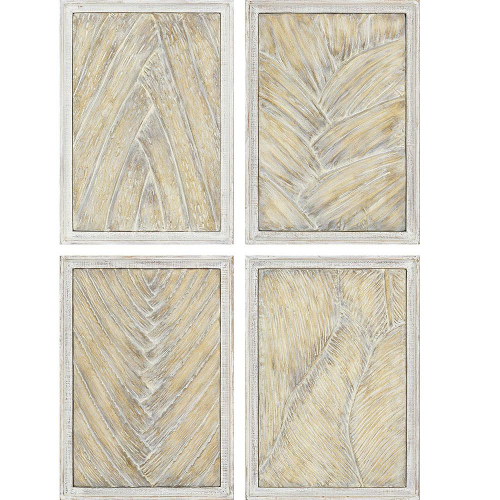 Paragon Palm Fronds S/4 Neutral 27 X 19 X 2 Wall Hanging