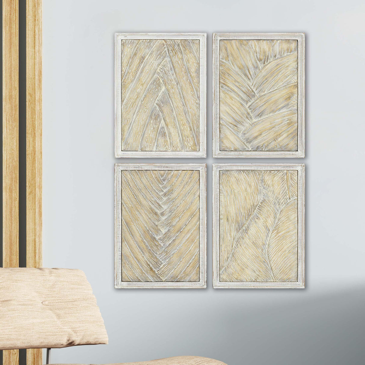 Paragon Palm Fronds S/4 Neutral 27 X 19 X 2 Wall Hanging