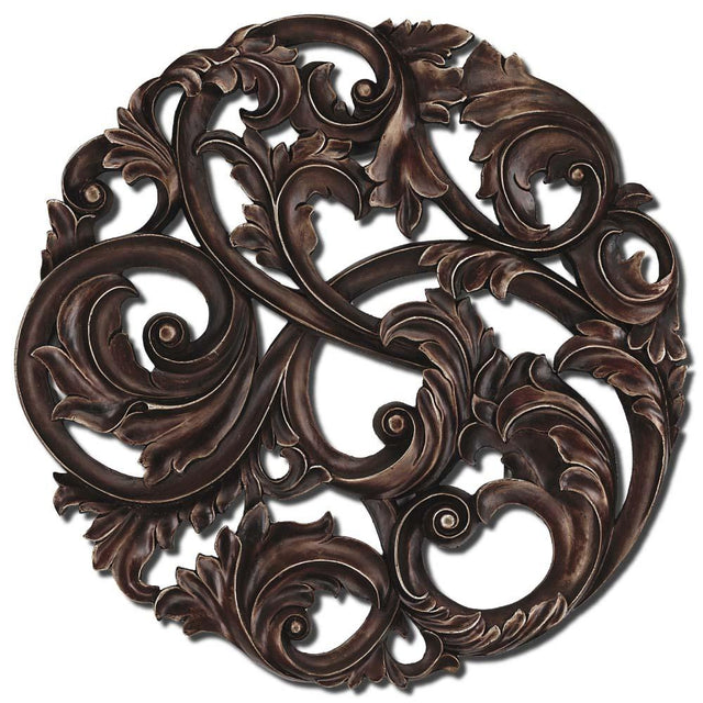 Paragon Aged Copper Leaf Swirl Brown 40 X 40 X 2 Wall Hanging