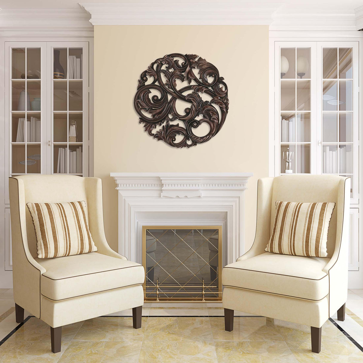 Paragon Aged Copper Leaf Swirl Brown 40 X 40 X 2 Wall Hanging