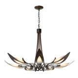 Hubbardton Forge 2025 Bronze White Art Glass (BB) Parasol 7-Light Chandelier