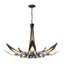 Hubbardton Forge 2025 Bronze White Art Glass (BB) Parasol 7-Light Chandelier