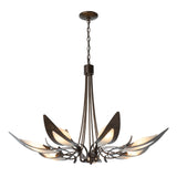 Hubbardton Forge 2025 Bronze White Art Glass (BB) Parasol 7-Light Chandelier