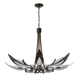 Hubbardton Forge 2025 Bronze White Art Glass (BB) Parasol 7-Light Chandelier