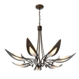 Hubbardton Forge 2025 Bronze White Art Glass (BB) Parasol 7-Light Chandelier